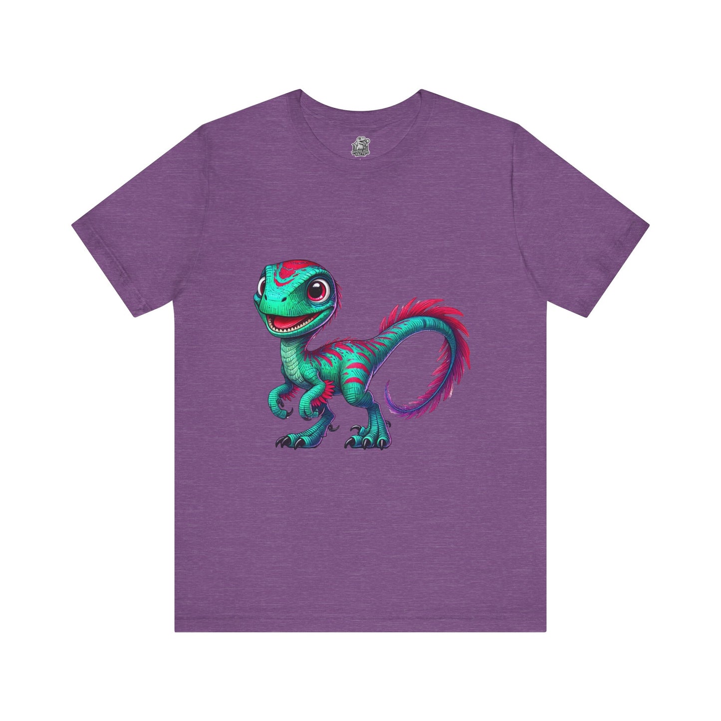 Bright & Bold Velociraptor Tee – Stand Out with Dino Style! 🦖💜💚 - Unisex Jersey Short Sleeve Tee Super Comfy Dino T-Shirt Gift