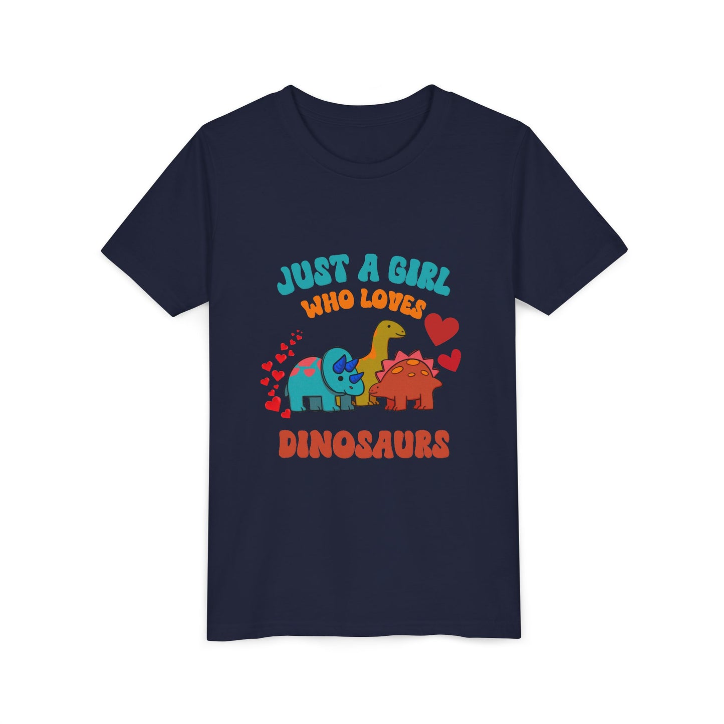 Just a Girl Who Loves Dinosaurs Youth Size T-Shirt Stem Tweens and Teens who Love Dinosaurs Tshirts