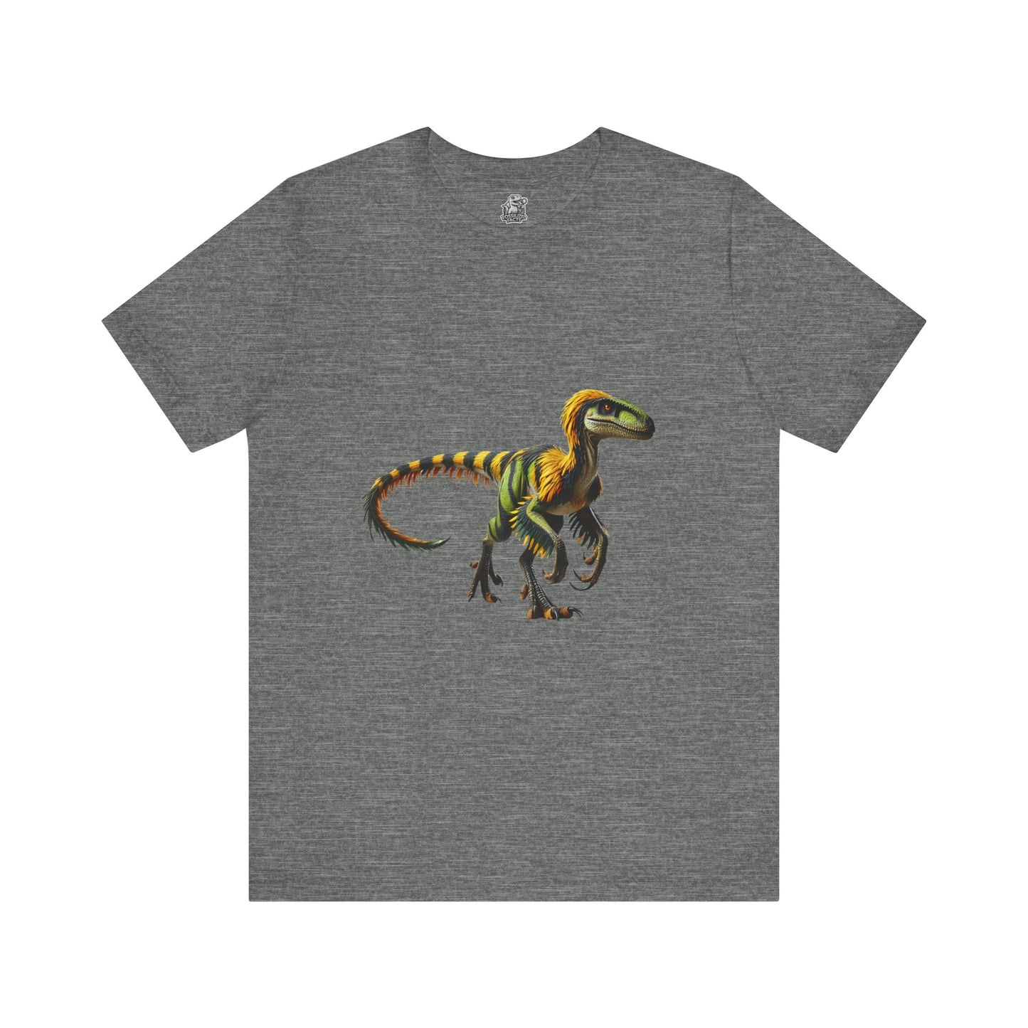 Vibrant Jungle Velociraptor Tee – Bold Green & Yellow Dino Style! 🦖🌿🔥 - Unisex Jersey Short Sleeve Tee Super Comfy Dino T-Shirt Gift