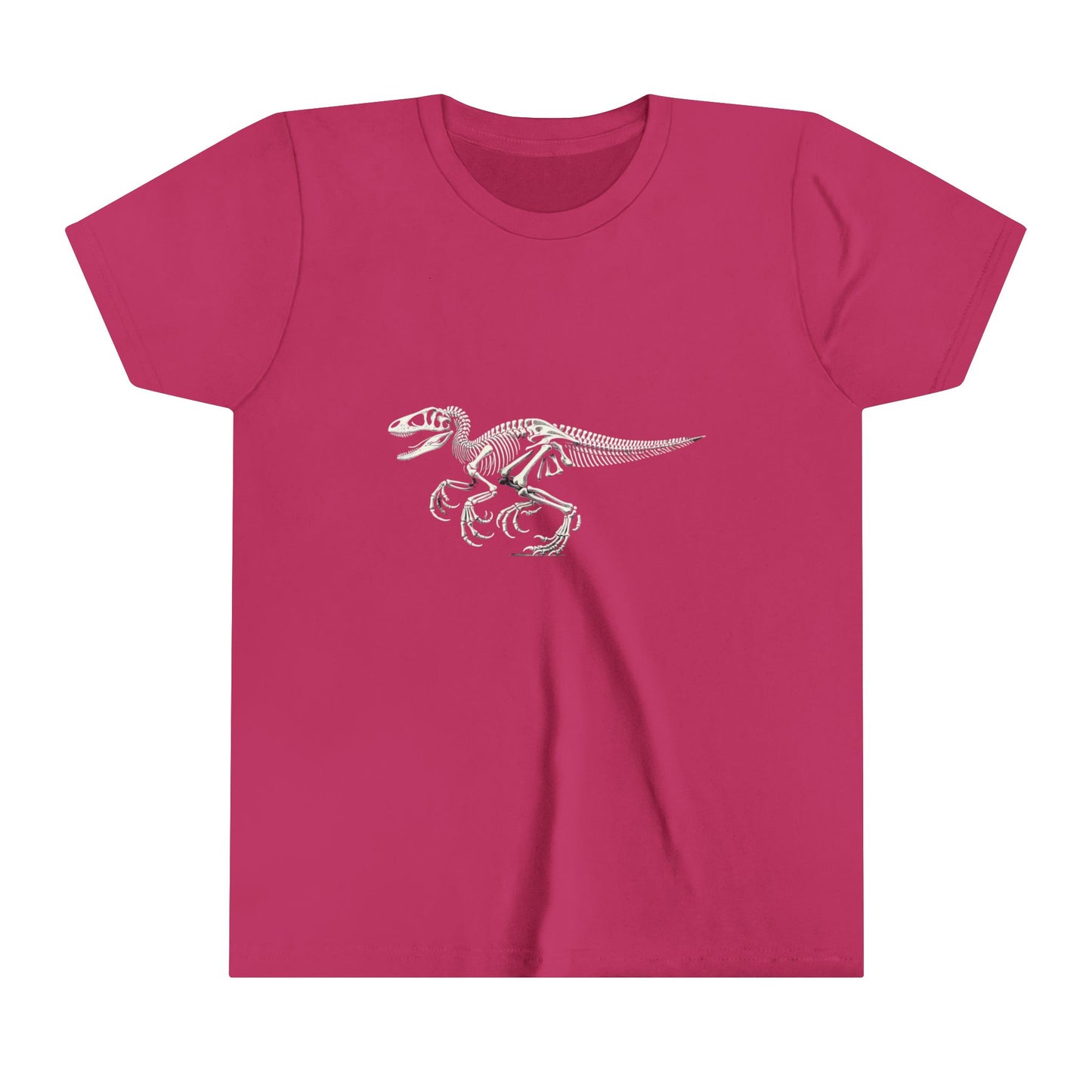 Youth Detailed Velociraptor Skeleton Tee – Fossil-Inspired Style for Dino Fans! 🦖🦴⚒️- Unisex Jersey Short Sleeve Tee Super Comfy Dino T-Shirt Gift