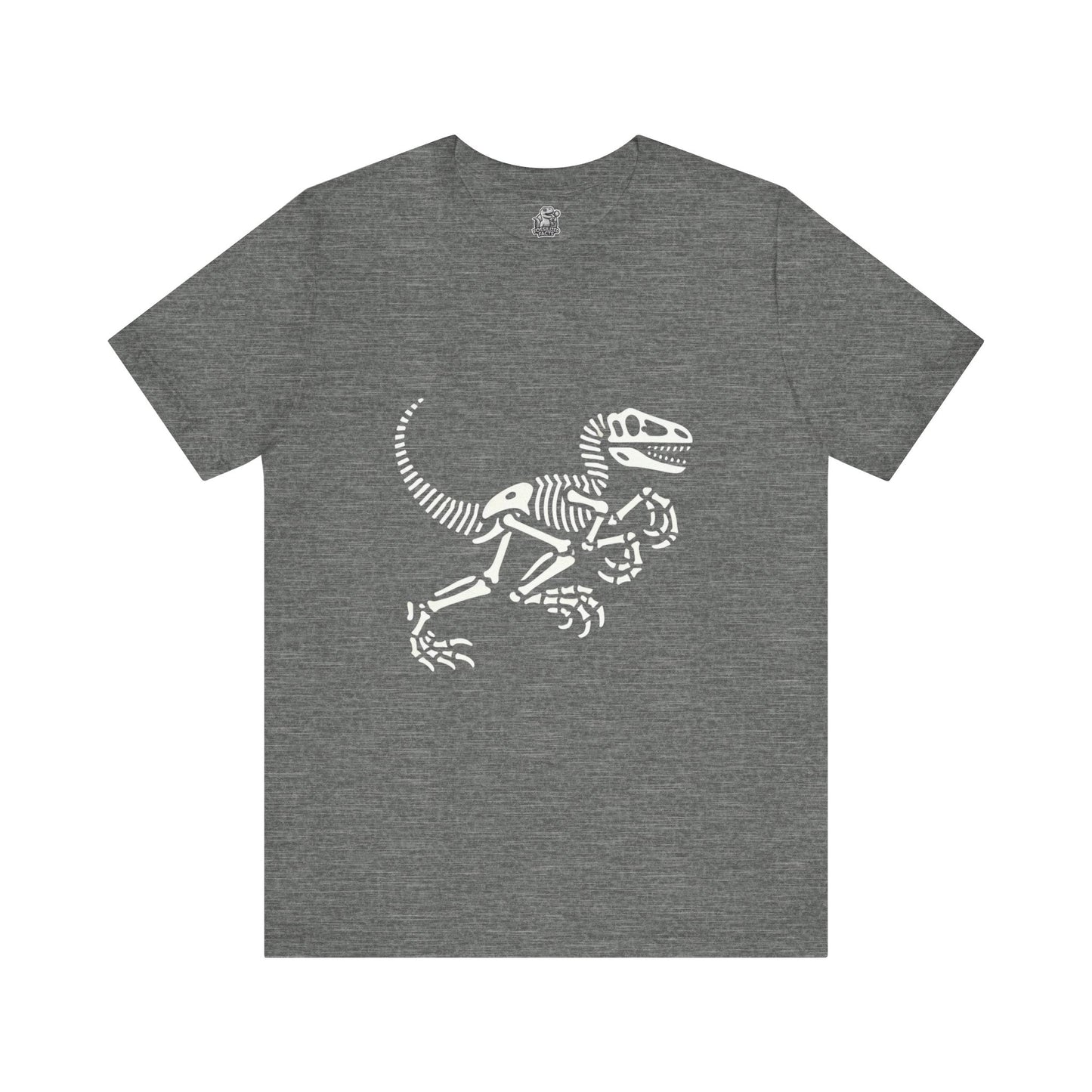 Minimalist Velociraptor Skeleton Tee – Classic Fossil Fun for Dino Fans! 🦖💀🦴 - Unisex Jersey Short Sleeve Tee Super Comfy Dino T-Shirt Gift