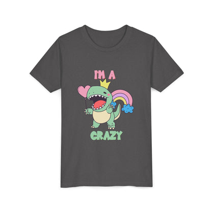 Crazy Cretaceous Cutie Youth Size T-Shirt for kids who love dinosaurs