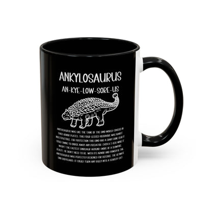 Outlined Ankylosaurus Mug with Detailed White Graphic Amazing Gift for the Dino Lovers in your life