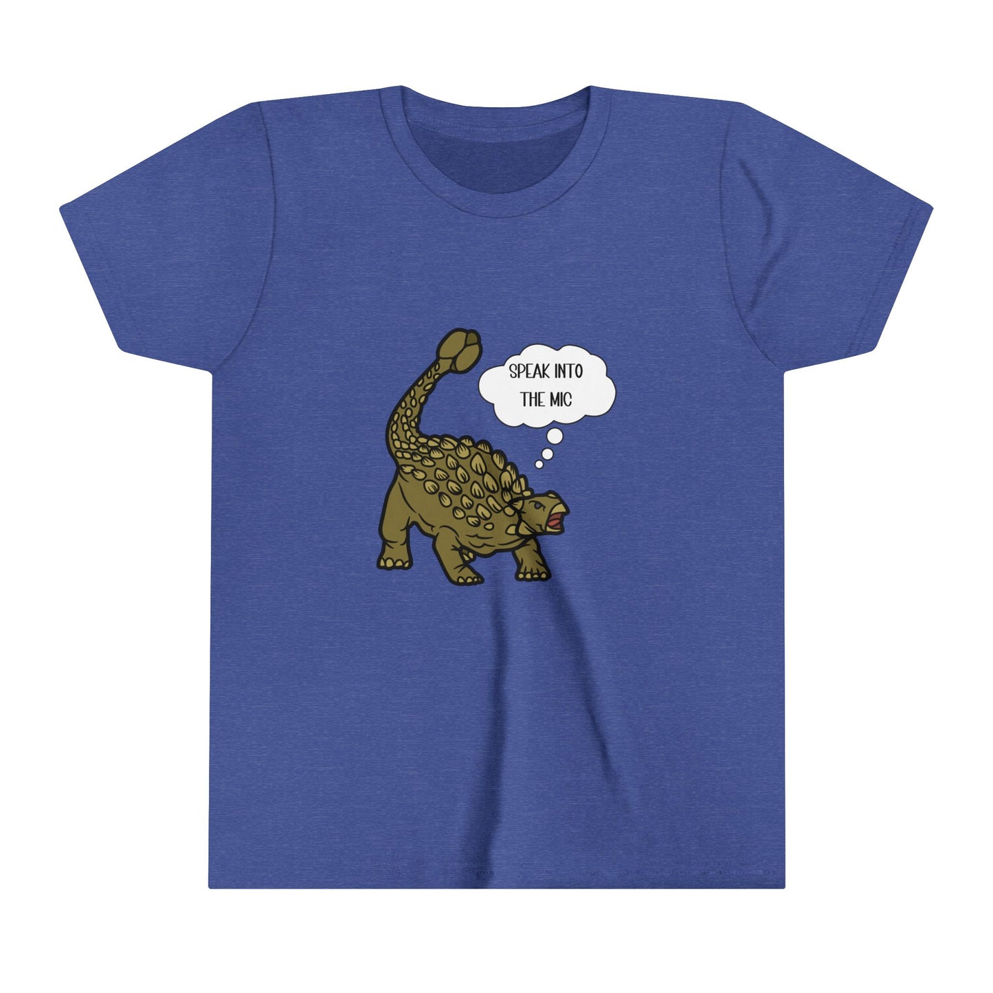 Youth Ankylosaurus Speak into the Mic Graphic - Unisex Jersey Short Sleeve Tee Super Comfy Dino T-Shirt Gift