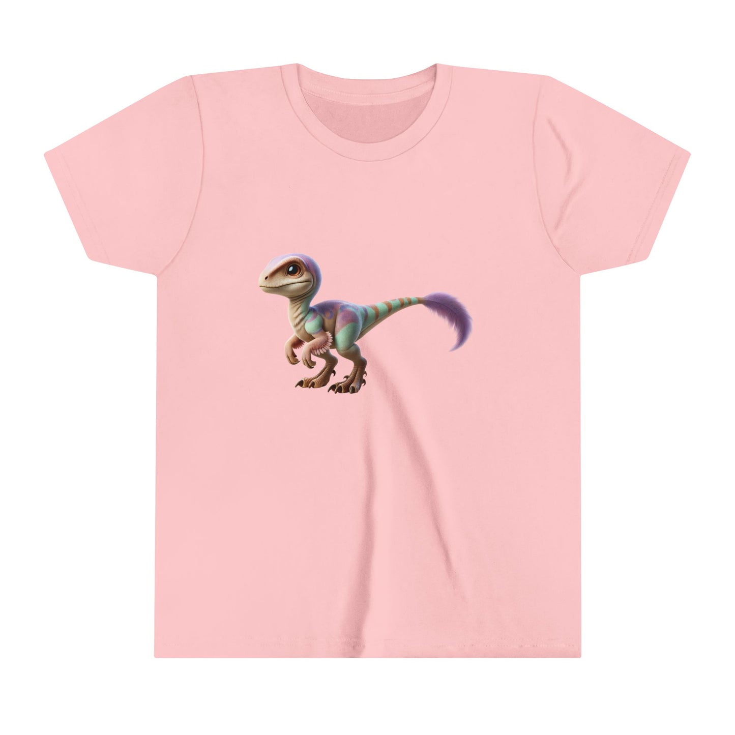 Youth Dreamy Pastel Velociraptor Tee – Soft & Stylish Dino Vibes in Lavender & Mint! 🦖💜🌿 - Unisex Jersey Short Sleeve Tee Super Comfy Dino T-Shirt Gift