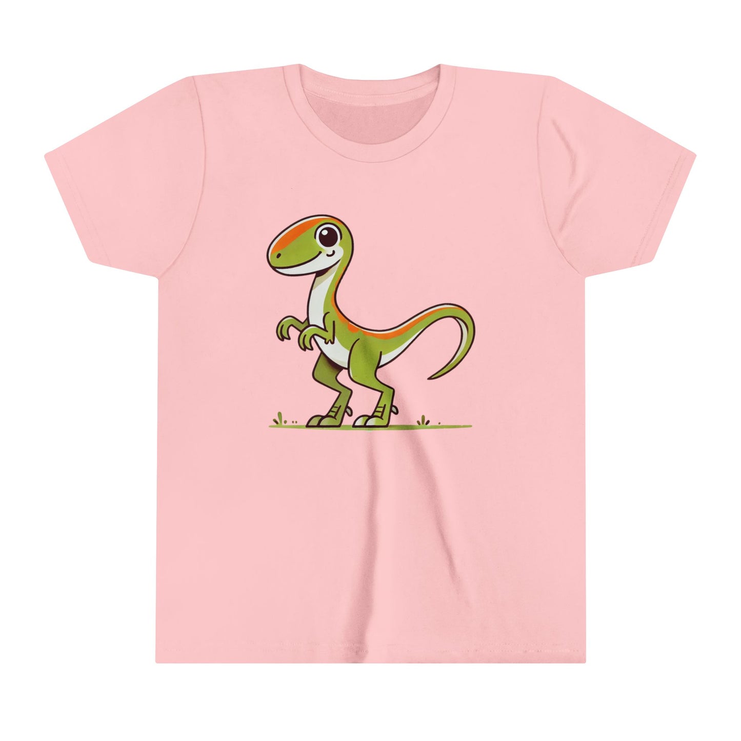 Youth Adorable Green Velociraptor Tee – Perfect for Dino Lovers! 🌿🦖💚 - Unisex Jersey Short Sleeve Tee Super Comfy Dino T-Shirt Gift