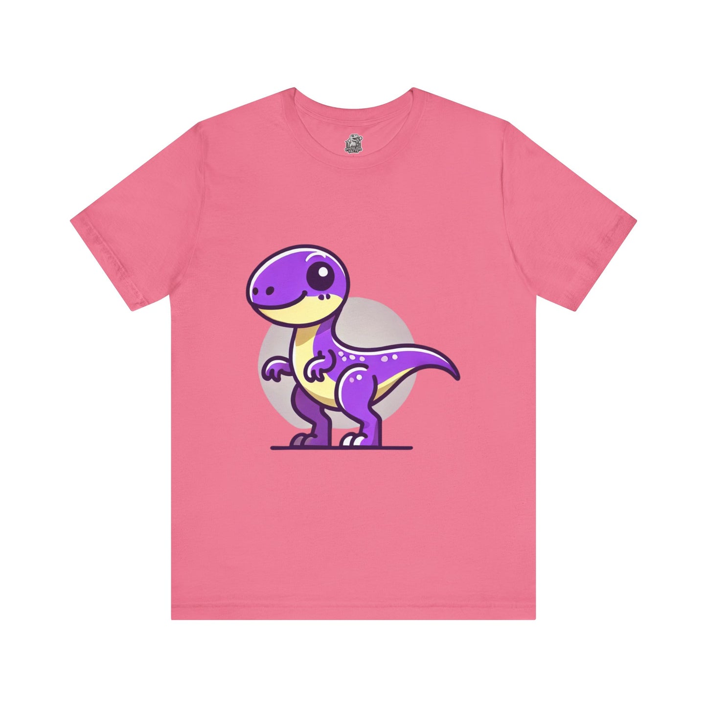 Purple Solar Cartoon Velociraptor - Unisex Jersey Short Sleeve Tee Super Comfy Dino T-Shirt Gift