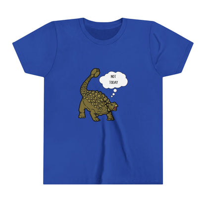 Youth Ankylosaurus Not Today Graphic - Unisex Jersey Short Sleeve Tee Super Comfy Dino T-Shirt Gift