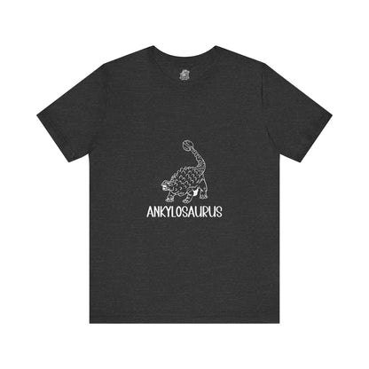 Defensive Ankylosaurus White Graphics- Unisex Jersey Short Sleeve Tee Super Comfy Dino T-Shirt Gift