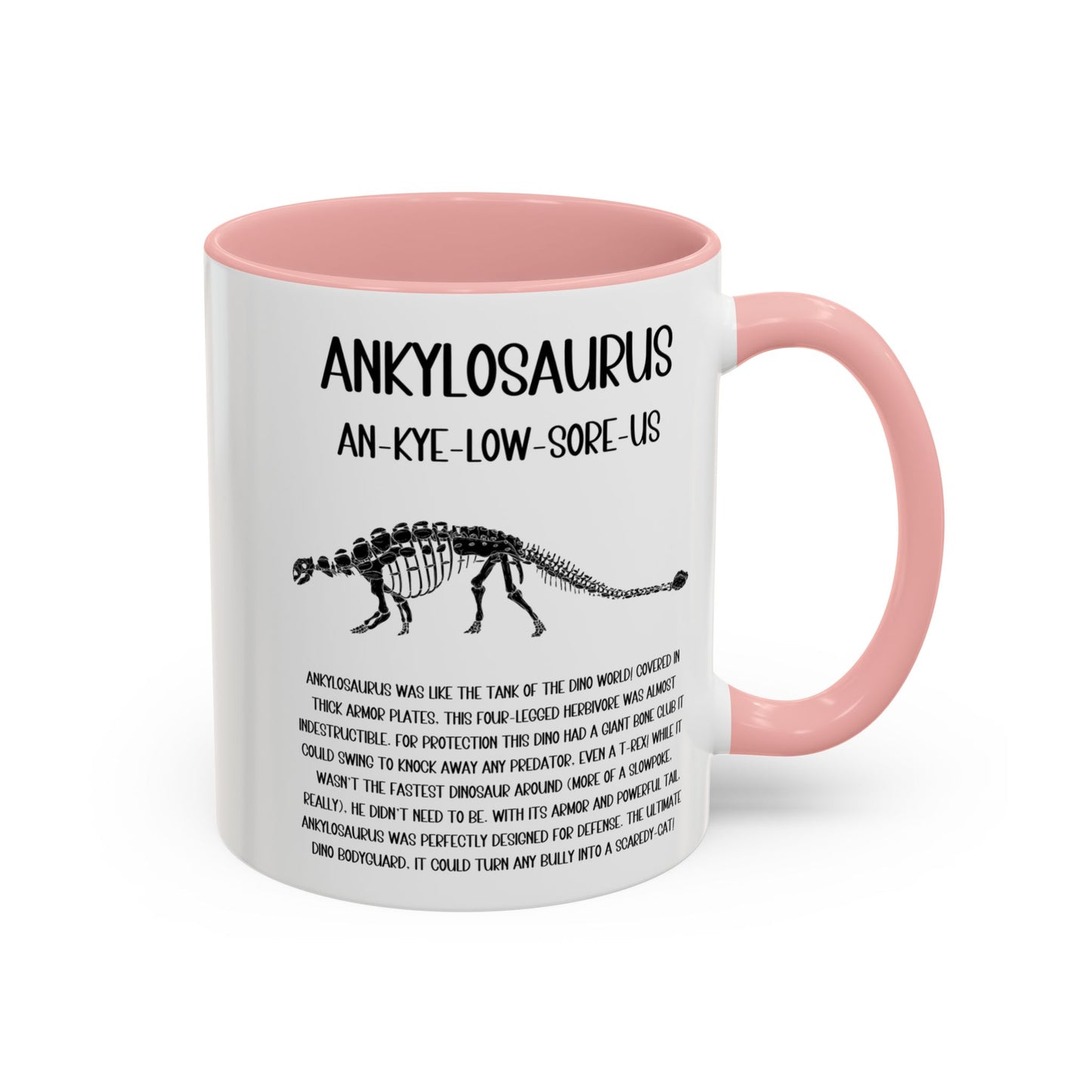 Fossil Ankylosaurus Mug with Detailed Black Graphic Amazing Gift for the Dino Lovers in your life