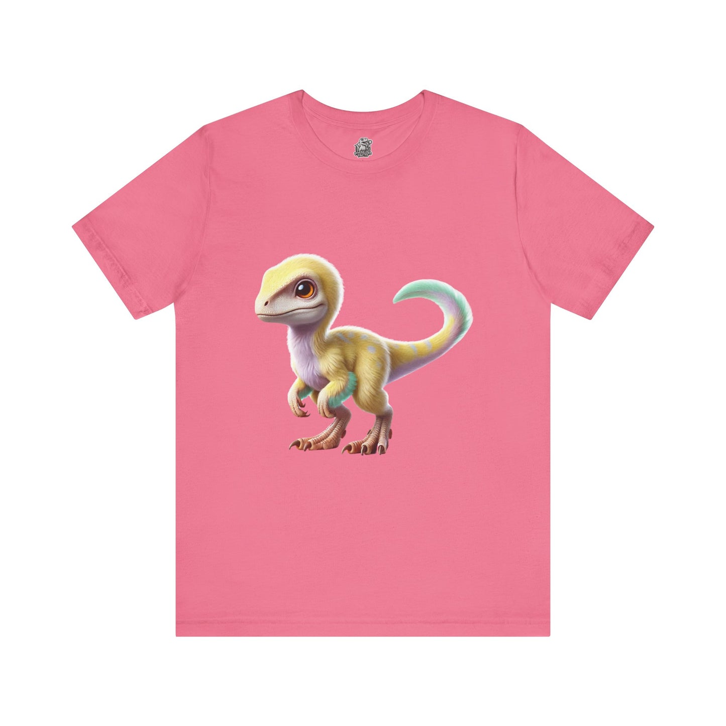 Fluffy Pastel Baby Velociraptor T-Shirt - Unisex Jersey Short Sleeve Tee Super Comfy Dino T-Shirt Gift