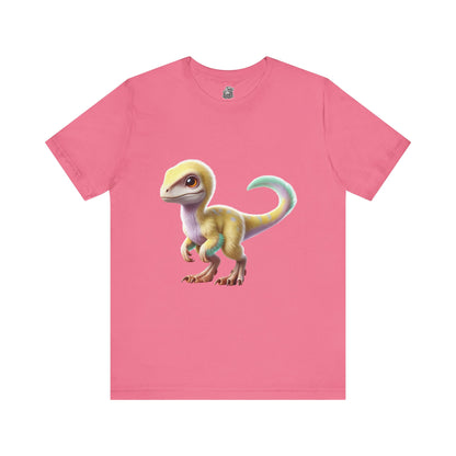 Fluffy Pastel Baby Velociraptor T-Shirt - Unisex Jersey Short Sleeve Tee Super Comfy Dino T-Shirt Gift