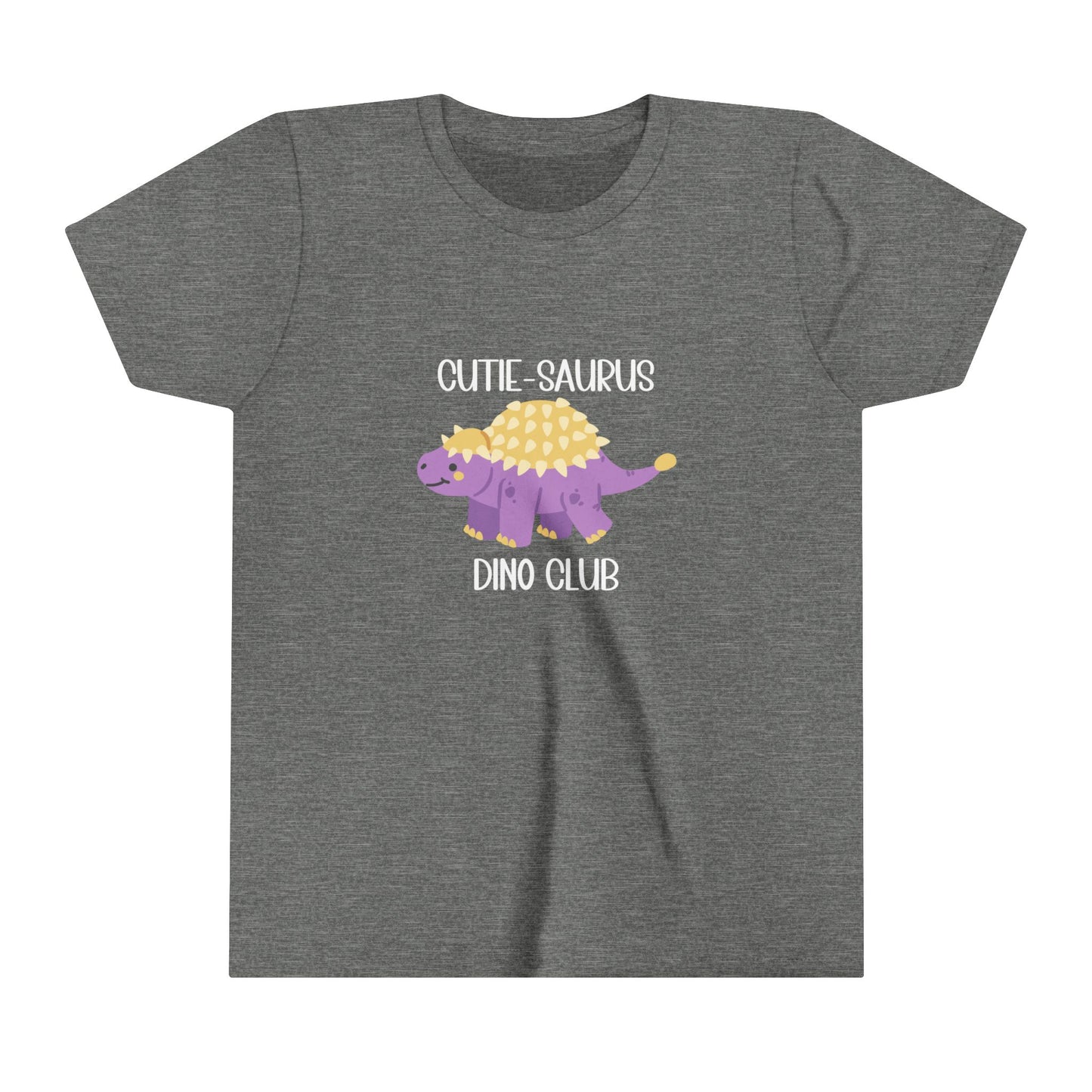 Youth Ankylosaurus Cutie Saurus Dino Club Purple - White Graphic - Unisex Jersey Short Sleeve Tee Super Comfy Dino T-Shirt Gift