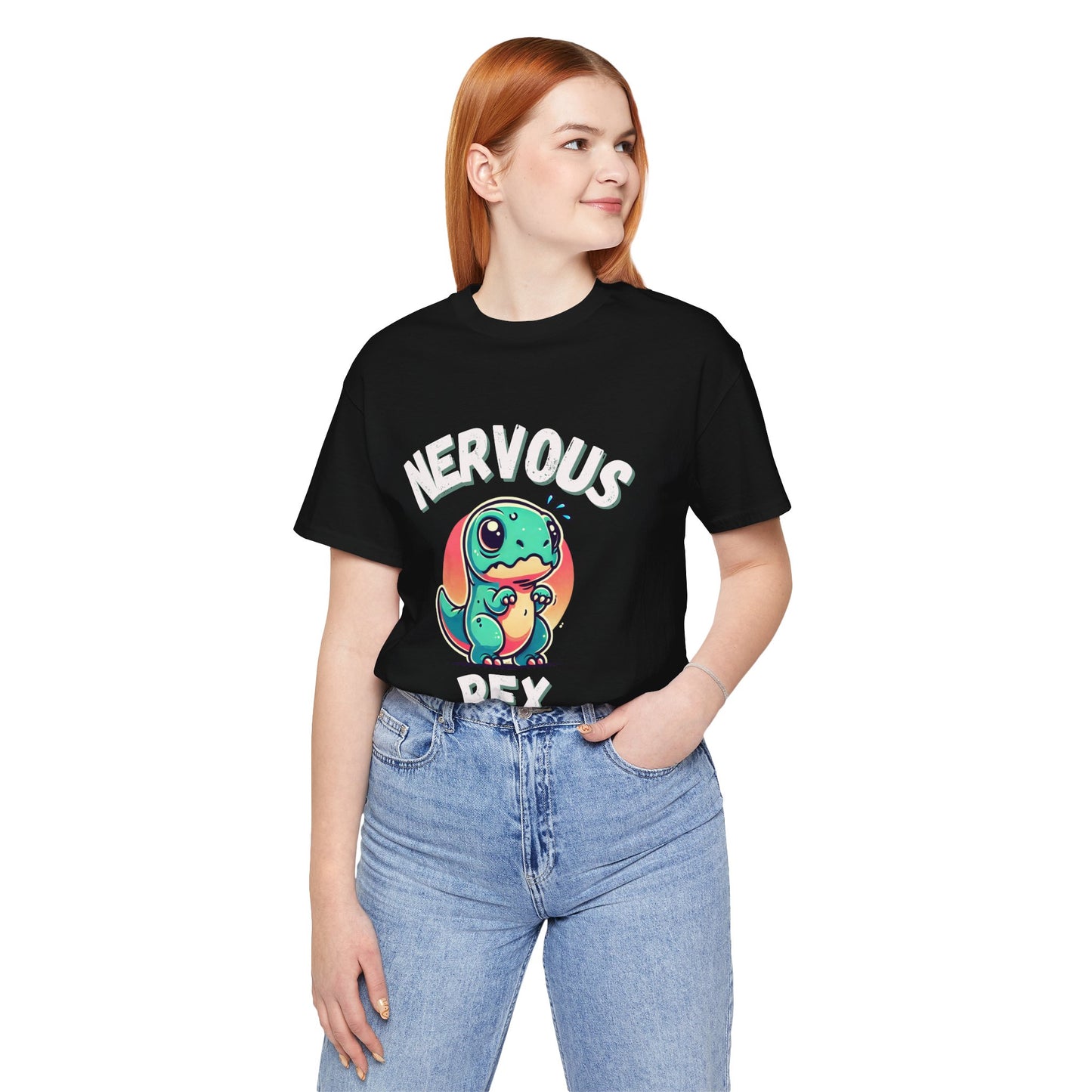 Nervous Rex Unisex T-Shirt – Cute & Funny Unisex Dinosaur Tee for All Dino Lovers