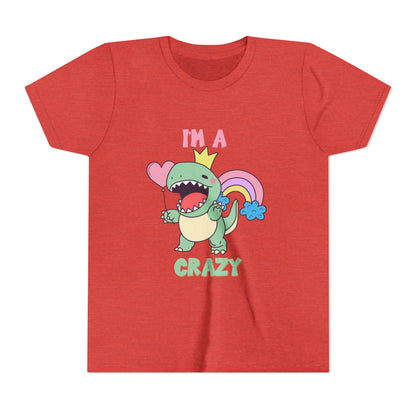 Crazy Cretaceous Cutie Youth Size T-Shirt for kids who love dinosaurs