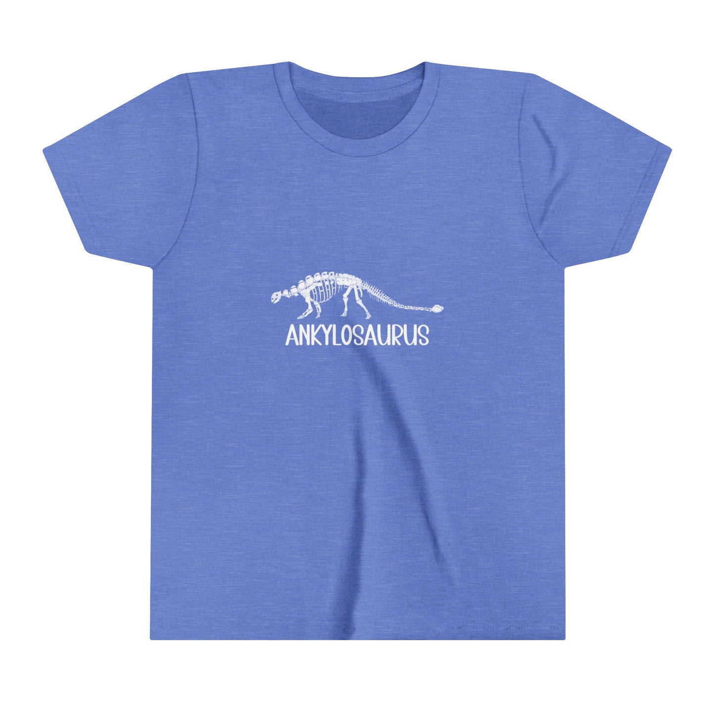 Youth Fossil Ankylosaurus T-Shirt with White Graphics - Unisex Jersey Short Sleeve Tee Super Comfy Dino T-Shirt Gift