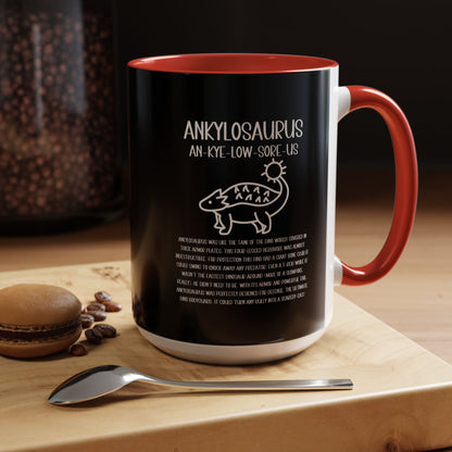 Cute Ankylosaurus Mug with Detailed White Graphic Amazing Gift for the Dino Lovers in your life