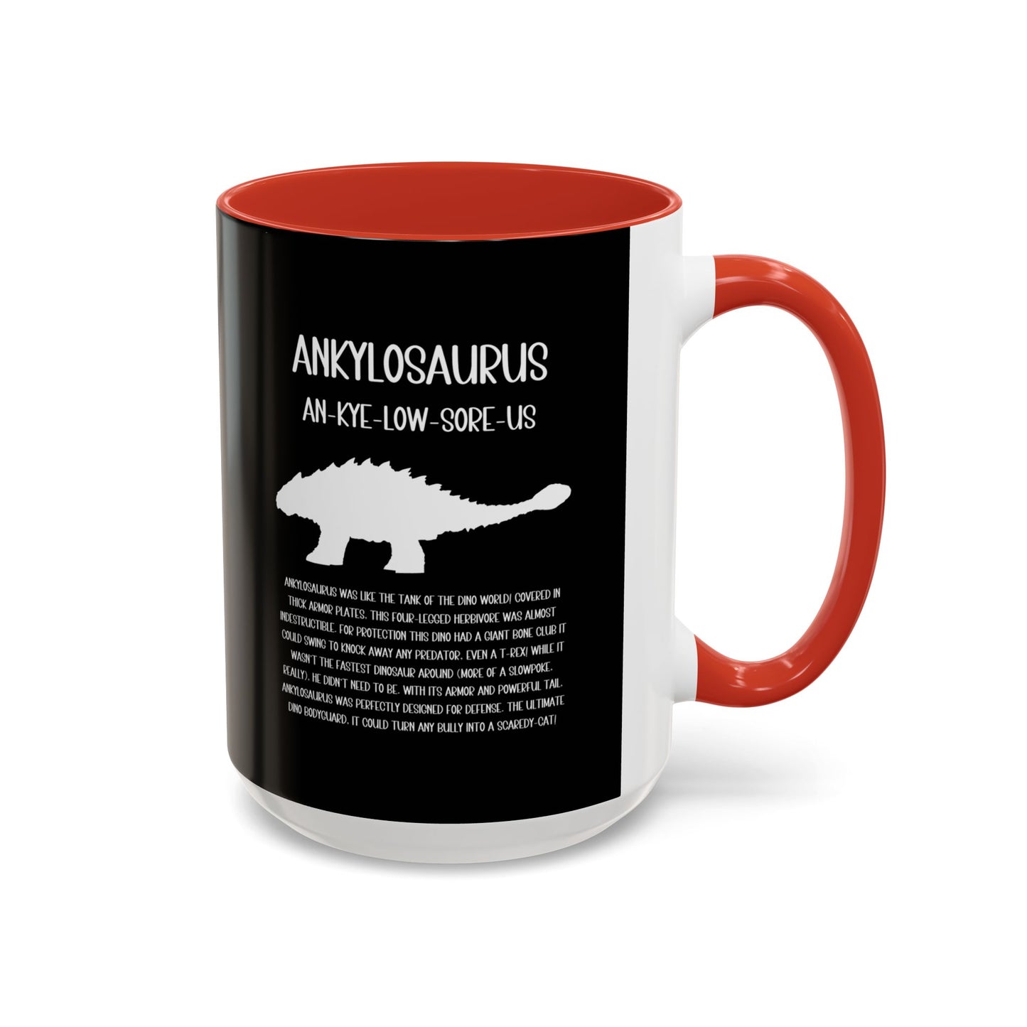 Ankylosaurus Mug with Detailed White Graphic Amazing Gift for the Dino Lovers in your life