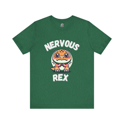 Nervous Rex Unisex T-Shirt – Adorable Unisex Dino Tee for Fun & Relatable Style