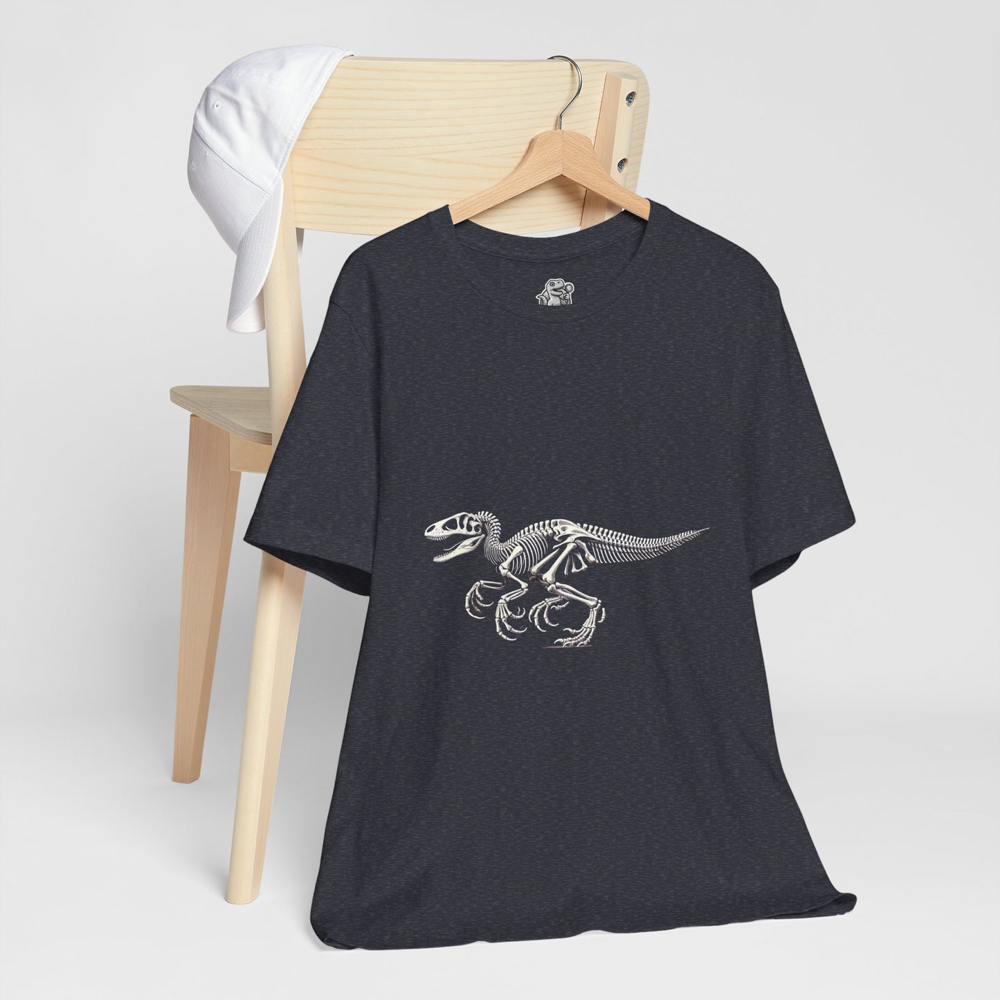 Detailed Velociraptor Skeleton Tee – Fossil-Inspired Style for Dino Fans! 🦖🦴 - Unisex Jersey Short Sleeve Tee Super Comfy Dino T-Shirt Gift