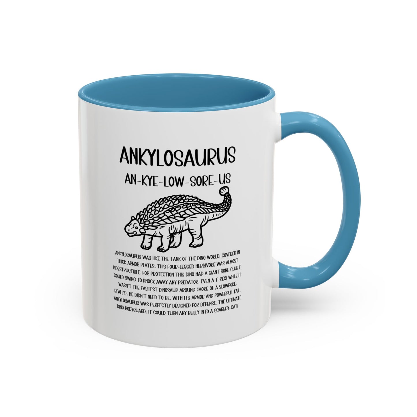 Outlined Ankylosaurus Mug with Detailed Black Graphic Amazing Gift for the Dino Lovers in your life