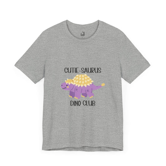 Ankylosaurus Ankylosaurus Cutie Saurus Dino Club Purple - Black Graphic - Unisex Jersey Short Sleeve Tee Super Comfy Dino T-Shirt Gift