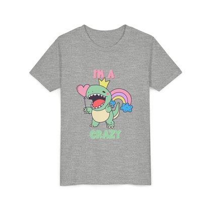 Crazy Cretaceous Cutie Youth Size T-Shirt for kids who love dinosaurs
