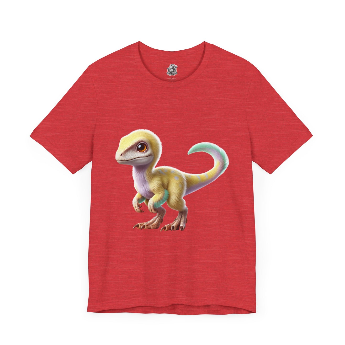 Fluffy Pastel Baby Velociraptor T-Shirt - Unisex Jersey Short Sleeve Tee Super Comfy Dino T-Shirt Gift