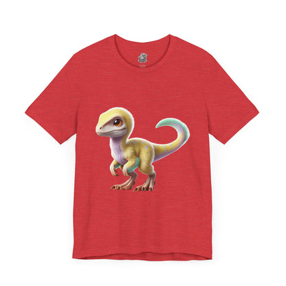 Fluffy Pastel Baby Velociraptor T-Shirt - Unisex Jersey Short Sleeve Tee Super Comfy Dino T-Shirt Gift