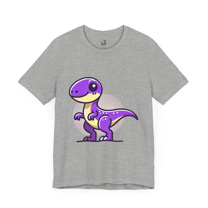 Purple Solar Cartoon Velociraptor - Unisex Jersey Short Sleeve Tee Super Comfy Dino T-Shirt Gift