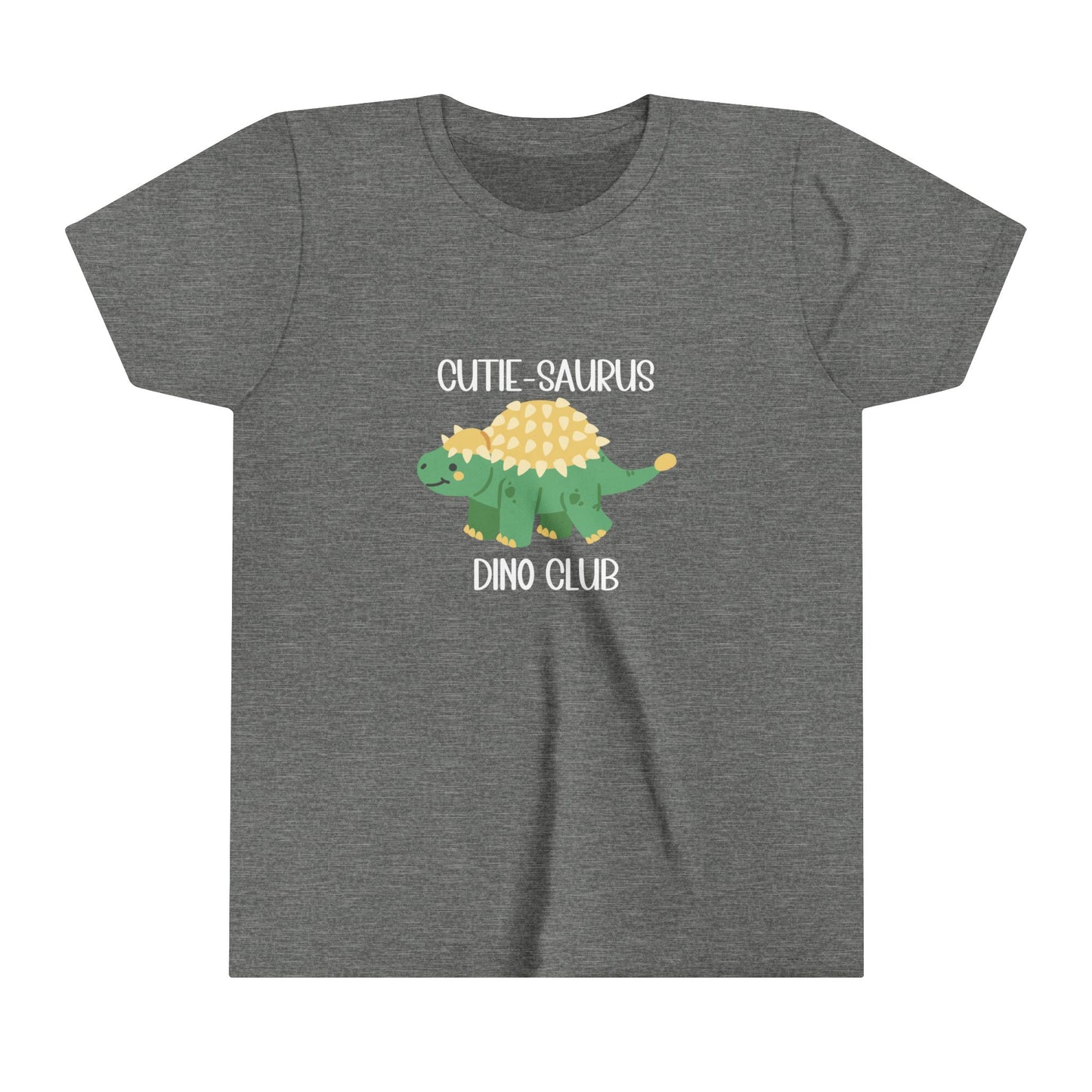 Youth Ankylosaurus Cutie Saurus Dino Club Green - White Graphic - Unisex Jersey Short Sleeve Tee Super Comfy Dino T-Shirt Gift