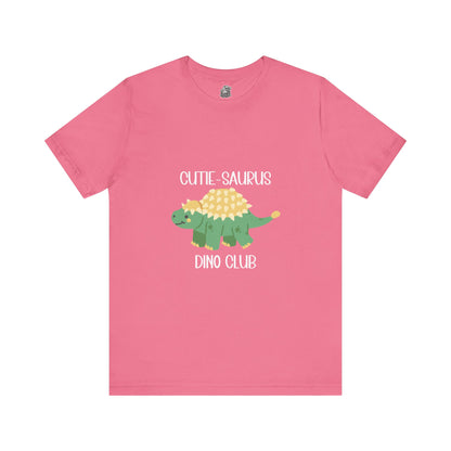 Ankylosaurus Cutie Saurus Dino Club Green - White Graphic - Unisex Jersey Short Sleeve Tee Super Comfy Dino T-Shirt Gift