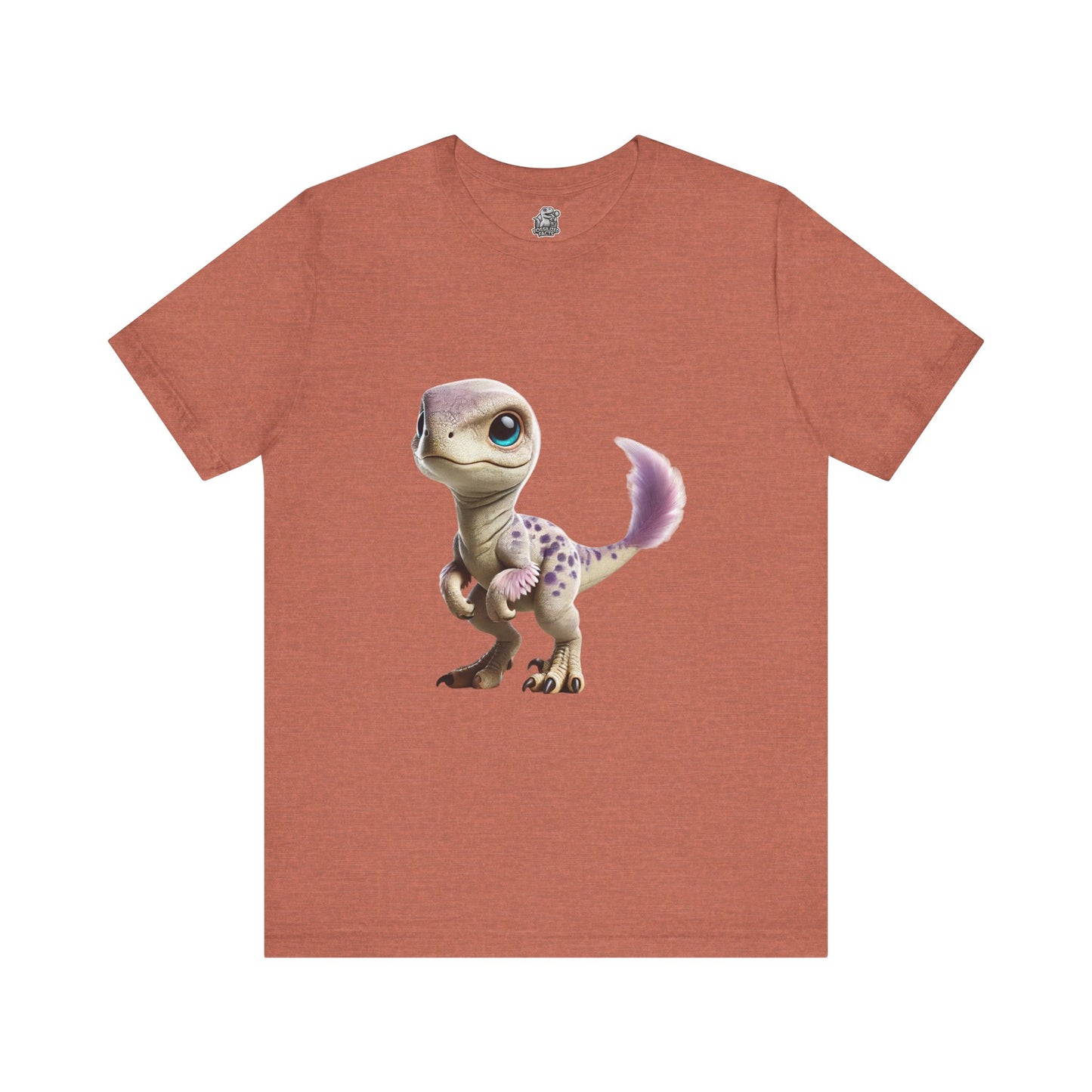 Lovable Baby Velociraptor Tee – Sweet Dino Style in Soft Pastels! 🦖💜✨ - Unisex Jersey Short Sleeve Tee Super Comfy Dino T-Shirt Gift