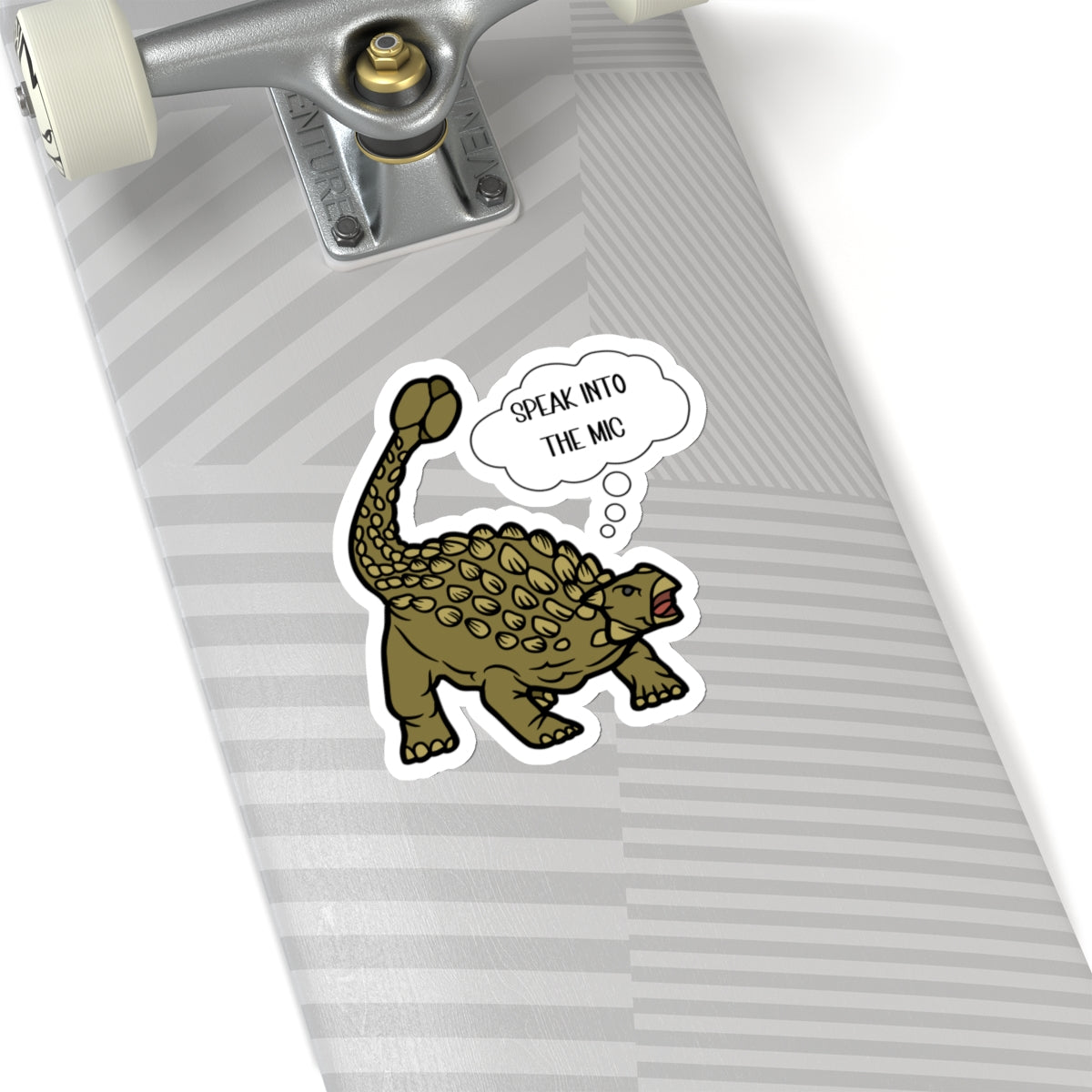 Speak Into the Mic -  Ankylosaurus - Amazing Kiss-Cut Sticker Gift to dino decorate any surface