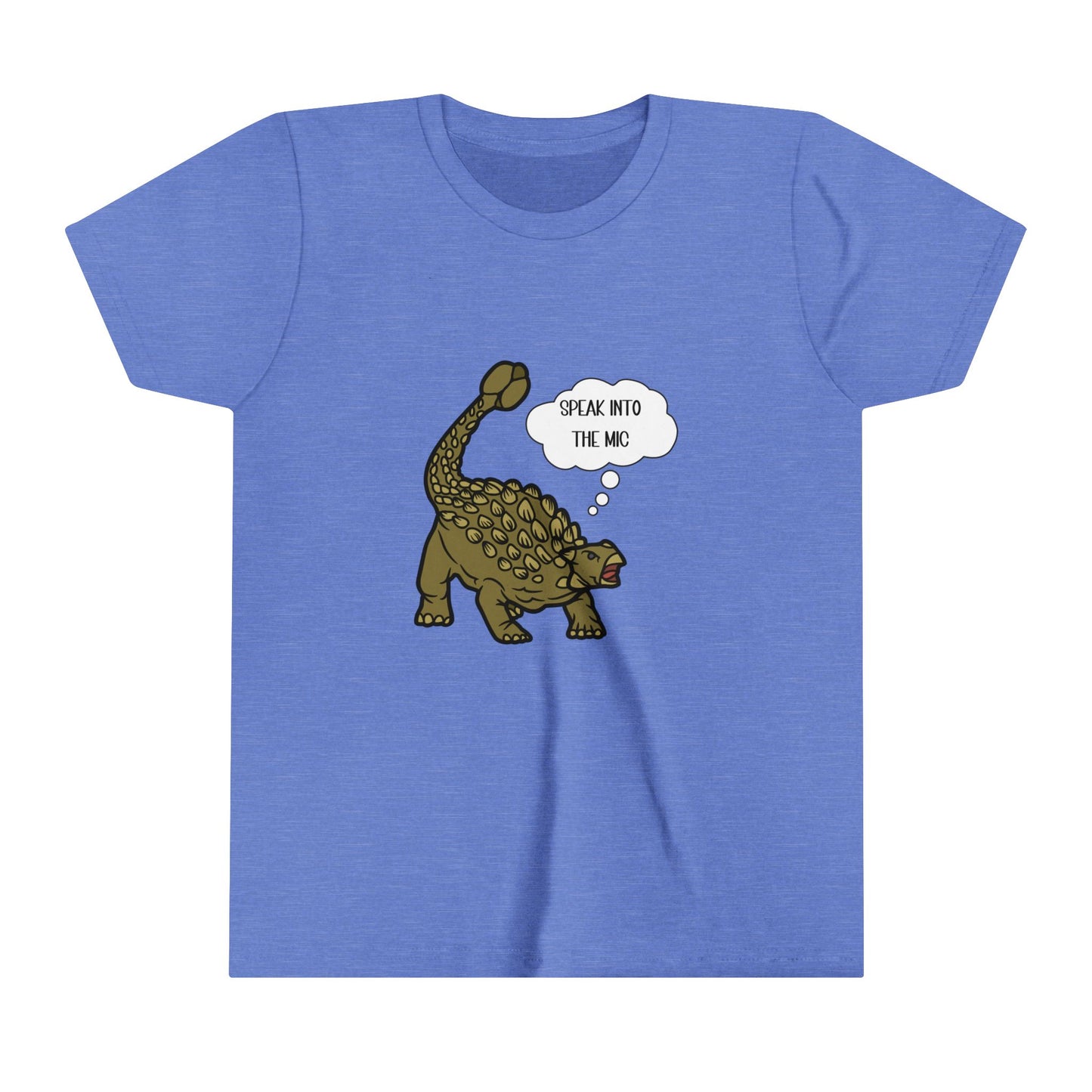 Youth Ankylosaurus Speak into the Mic Graphic - Unisex Jersey Short Sleeve Tee Super Comfy Dino T-Shirt Gift