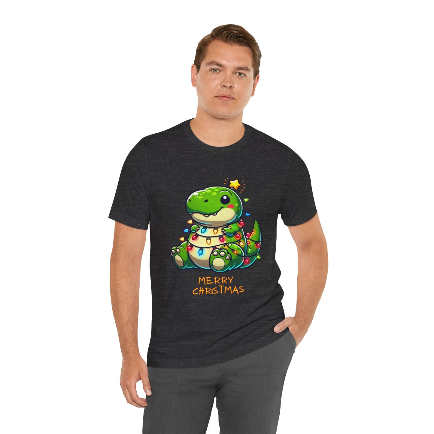 Merry Christmas - Tree Rex Larry- Unisex Jersey Short Sleeve Tee Super Comfy Dino T-Shirt Gift