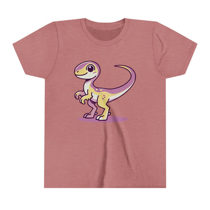 Youth Cute Purple Dino T-Shirt – Perfect for Kids Who Love Dinosaurs! 🦕💜 - Unisex Jersey Short Sleeve Tee Super Comfy Dino T-Shirt Gift