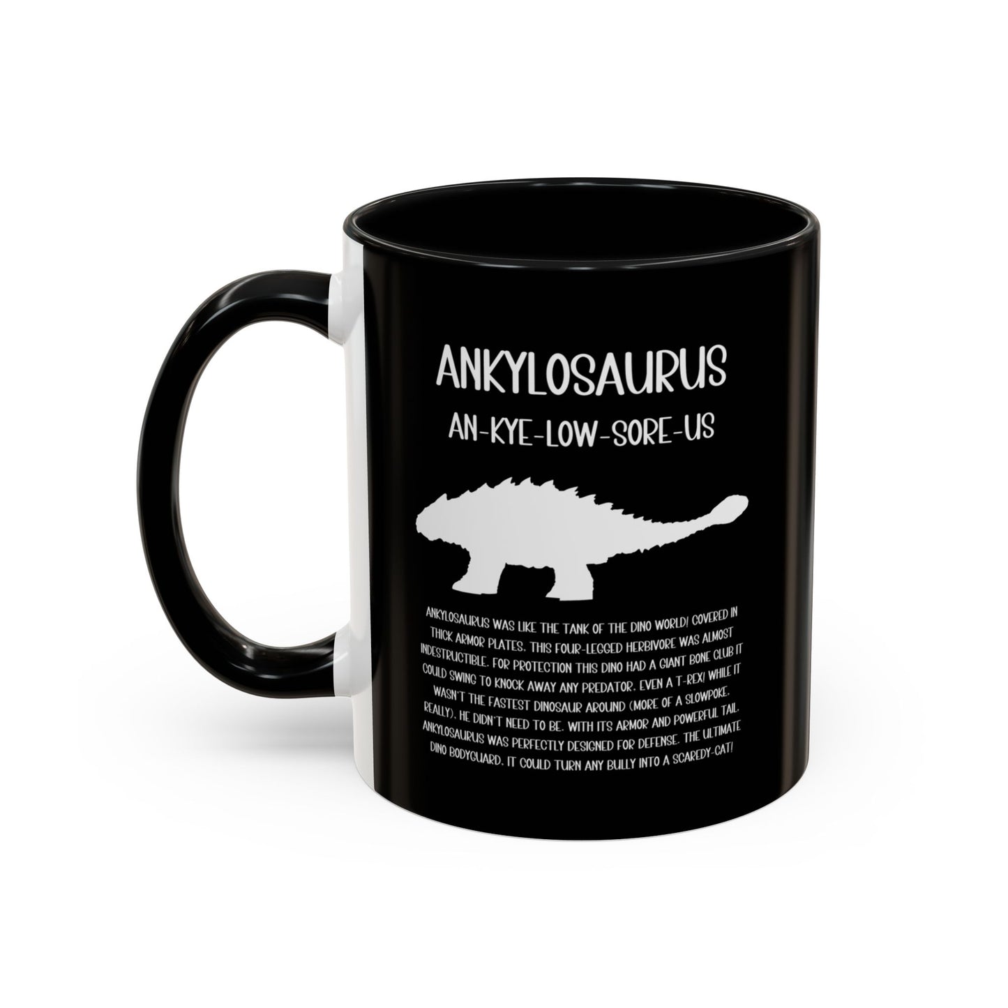 Ankylosaurus Mug with Detailed White Graphic Amazing Gift for the Dino Lovers in your life