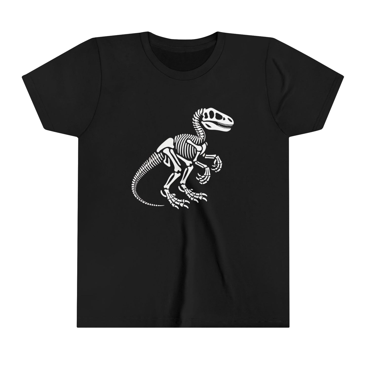 Youth Velociraptor Skeleton Tee – Bold Fossil Graphic for Dinosaur Lovers! 🦖🦴✨ - Unisex Jersey Short Sleeve Tee Super Comfy Dino T-Shirt Gift