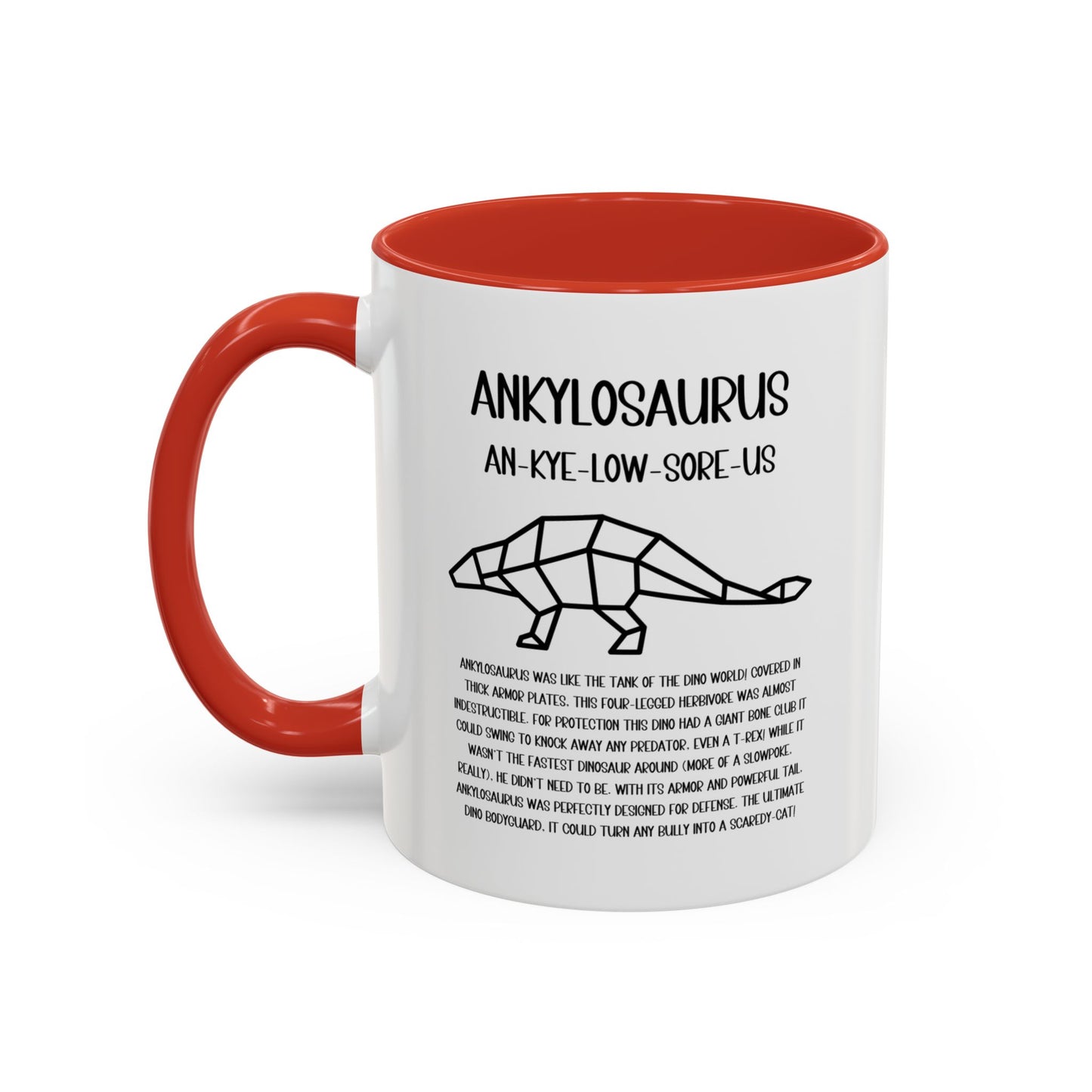 Polygon Ankylosaurus Mug with Detailed Black Graphic Amazing Gift for the Dino Lovers in your life