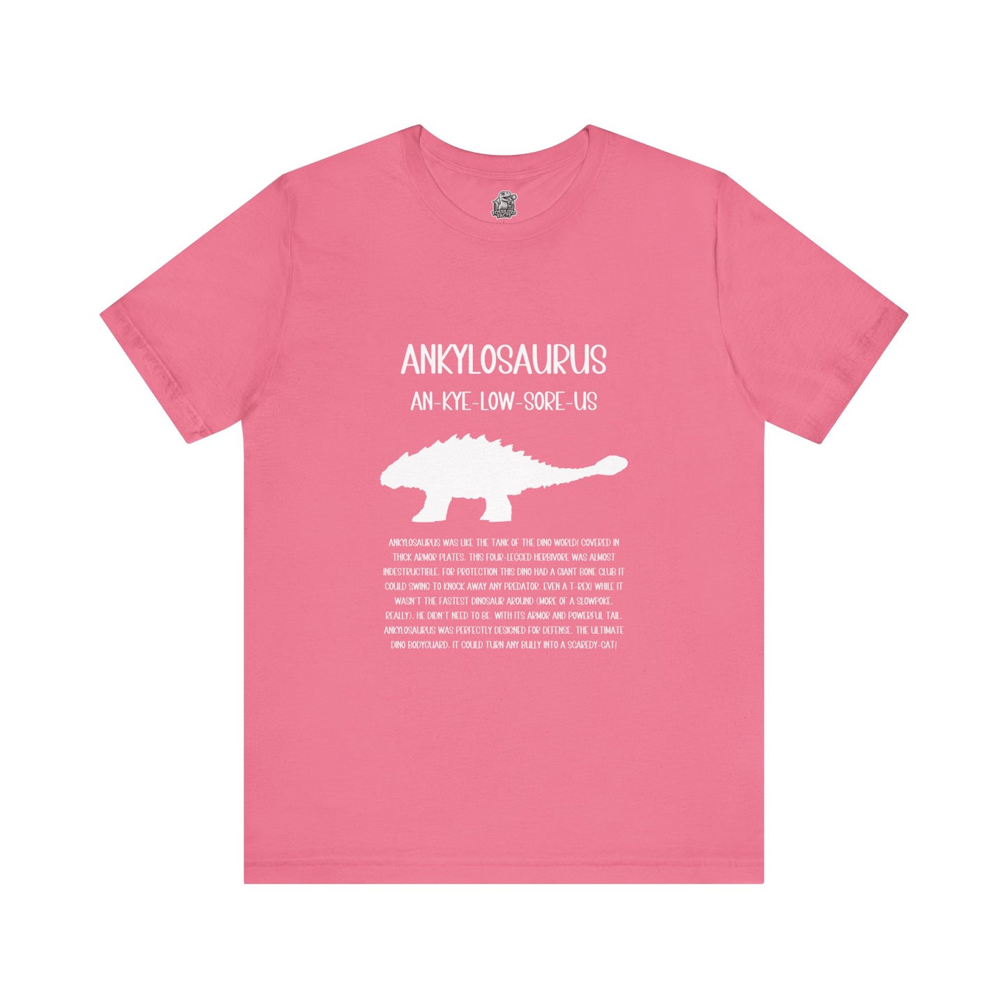 Ankylosaurus Detailed with White Graphics- Unisex Jersey Short Sleeve Tee Super Comfy Dino T-Shirt Gift