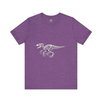 Detailed Velociraptor Skeleton Tee – Fossil-Inspired Style for Dino Fans! 🦖🦴 - Unisex Jersey Short Sleeve Tee Super Comfy Dino T-Shirt Gift