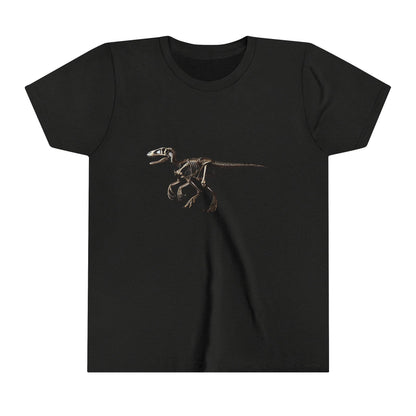 Youth Velociraptor Skeleton Tee – Classic Fossil Design for Dinosaur Enthusiasts! 🦖💀🦴 - Unisex Jersey Short Sleeve Tee Super Comfy Dino T-Shirt Gift