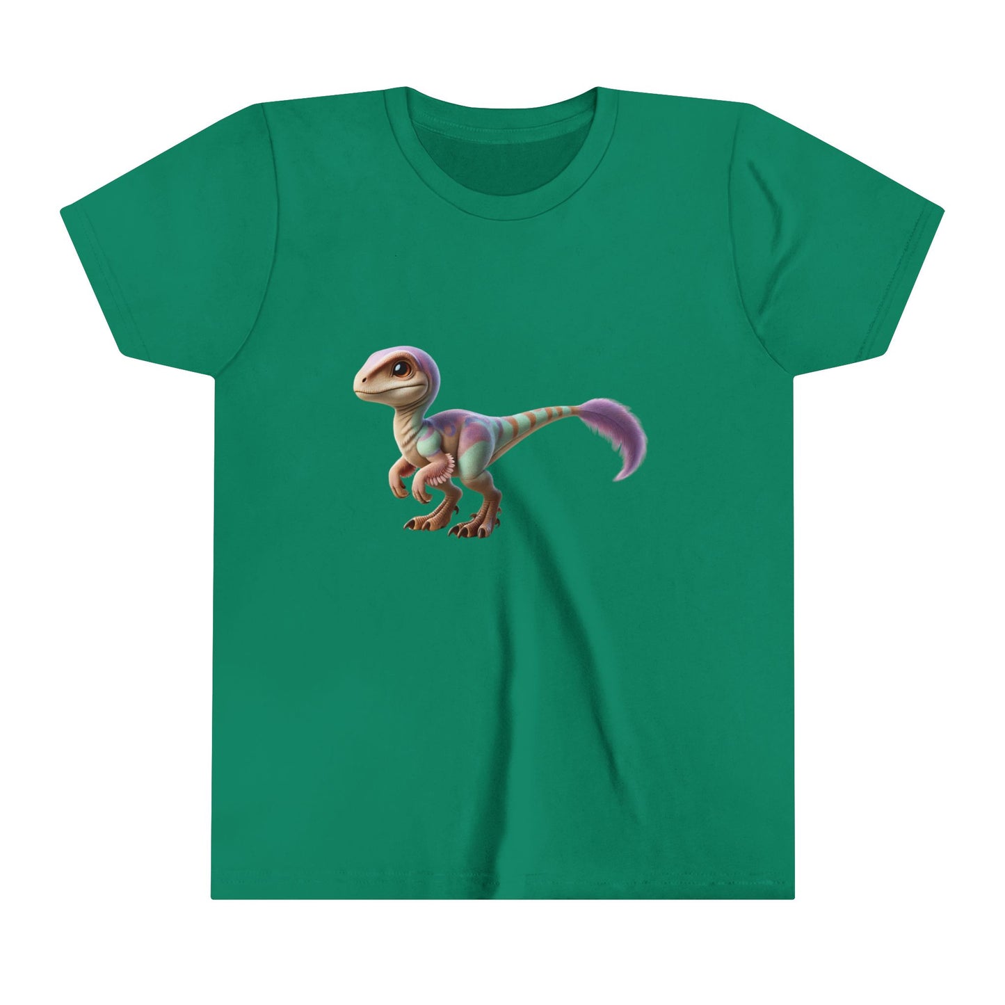 Youth Dreamy Pastel Velociraptor Tee – Soft & Stylish Dino Vibes in Lavender & Mint! 🦖💜🌿 - Unisex Jersey Short Sleeve Tee Super Comfy Dino T-Shirt Gift