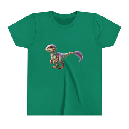 Youth Dreamy Pastel Velociraptor Tee – Soft & Stylish Dino Vibes in Lavender & Mint! 🦖💜🌿 - Unisex Jersey Short Sleeve Tee Super Comfy Dino T-Shirt Gift