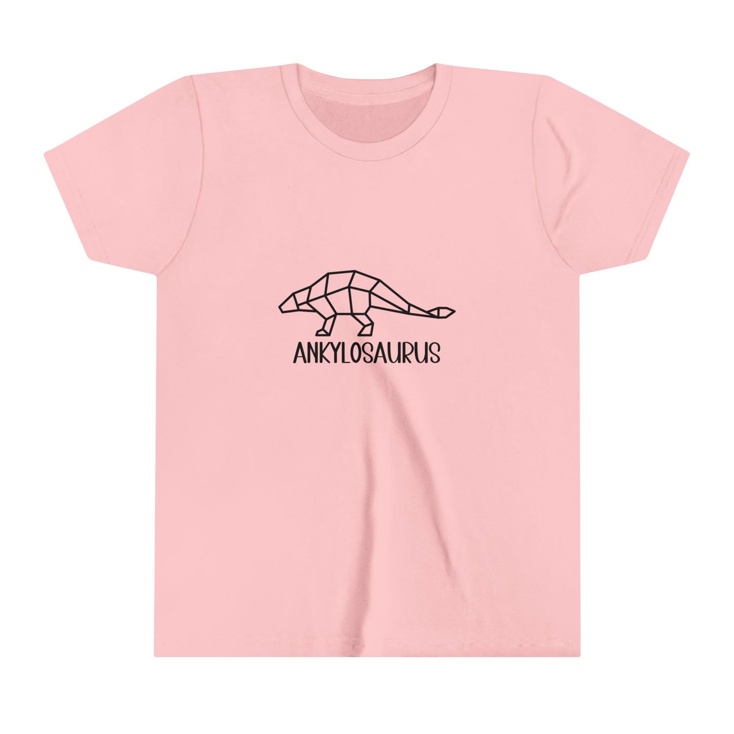 Youth Polygon Ankylosaurus T-Shirt with Black Graphics - Unisex Jersey Short Sleeve Tee Super Comfy Dino T-Shirt Gift