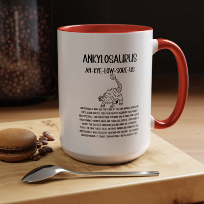 Defensive  Ankylosaurus Mug with Detailed Black Graphic Amazing Gift for the Dino Lovers in your life