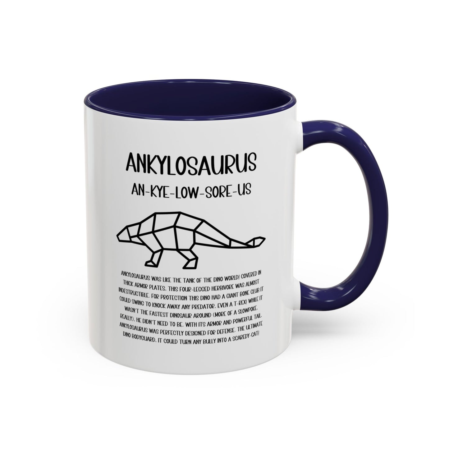 Polygon Ankylosaurus Mug with Detailed Black Graphic Amazing Gift for the Dino Lovers in your life