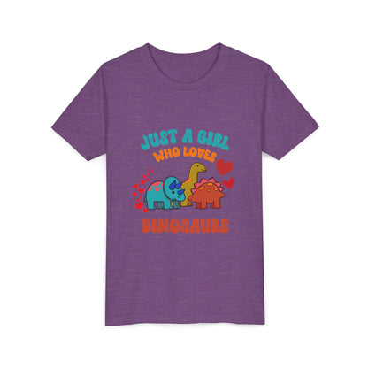Just a Girl Who Loves Dinosaurs Youth Size T-Shirt Stem Tweens and Teens who Love Dinosaurs Tshirts