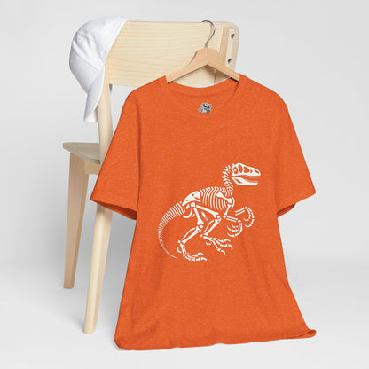 Bold Velociraptor Skeleton Tee – Iconic Fossil Design for Dinosaur Fans! 🦖💀🦴 - Unisex Jersey Short Sleeve Tee Super Comfy Dino T-Shirt Gift